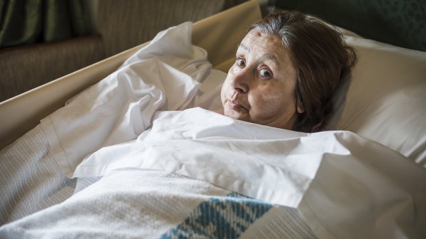 Fifty-seven-year-old Angelina Giorgio, who spends most of her days in a locked dementia ward. 