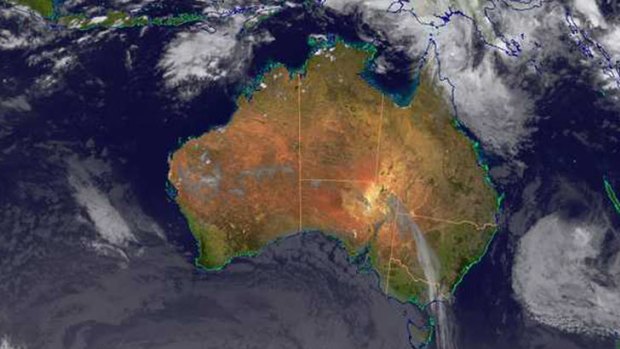 Weather conditions over Australia just after lunchtime today.