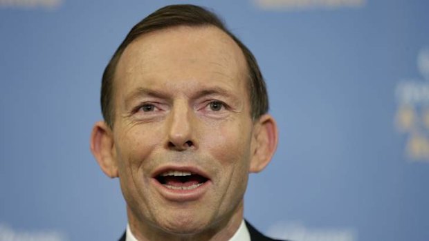 Opposition Leader Tony Abbott speaks to the media at Parliament House on Sunday.