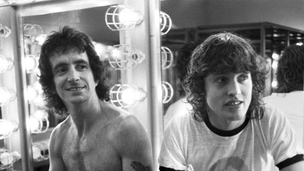Bon Scott & Angus Young during their AC/DC days. 
