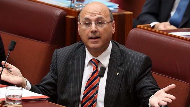 Senator Arthur Sinodinos Assistant Treasurer during Senate question time on Tuesday. Photo: Andrew Meares