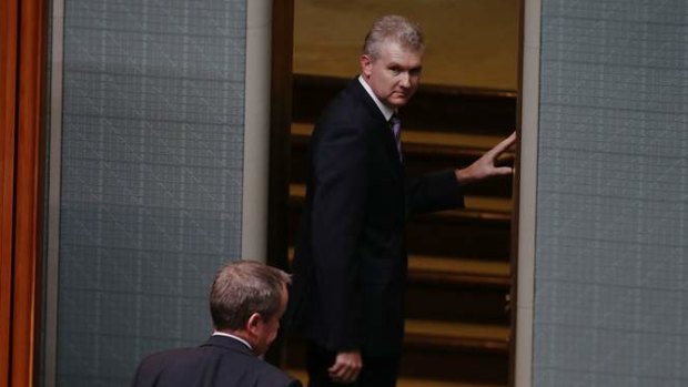 Manger of Opposition Business Tony Burke leaves the House of Representatives. Photo: Alex Ellinghausen