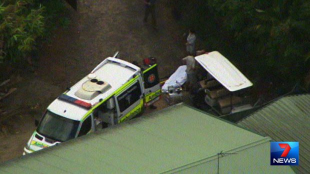 A trainer at Australia Zoo is treated by paramedics after being bitten by a tiger on Thursday afternoon.