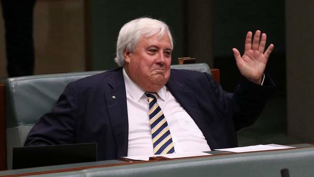 Clive Palmer switched seats during a division in question time. Photo: Andrew Meares