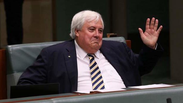 Clive Palmer switched seats during a division in question time. Photo: Andrew Meares