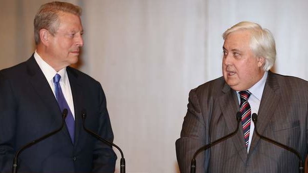 Unlikely alliance: When Al Gore met Clive Palmer.