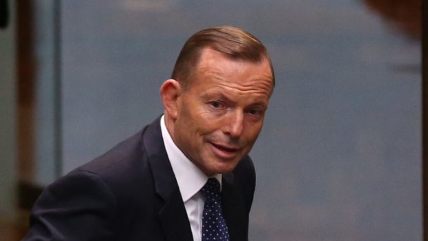 Prime Minister Tony Abbott departs question time  on Tuesday.