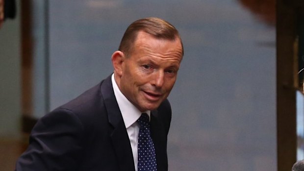 Prime Minister Tony Abbott departs question time  on Tuesday.