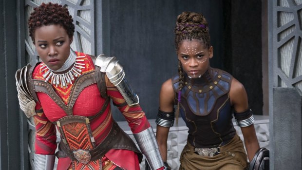 Lupita Nyong'o, left, and Letitia Wright in Black Panther.