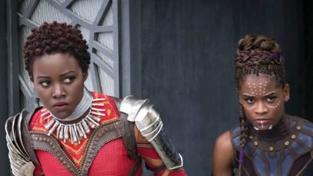 Lupita Nyong'o, left, and Letitia Wright in Black Panther.