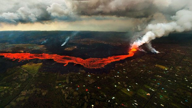 Volcanoes, like Kilauea in Hawaii, are also studied by the USGS.