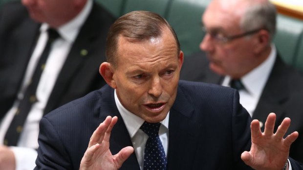 Prime Minister Tony Abbott during question time  on Tuesday.