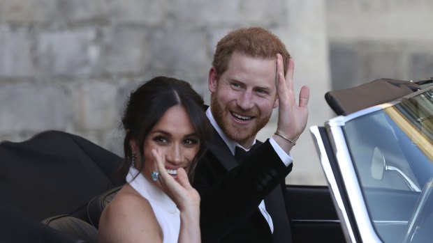 The duke and duchess leave for their evening reception.