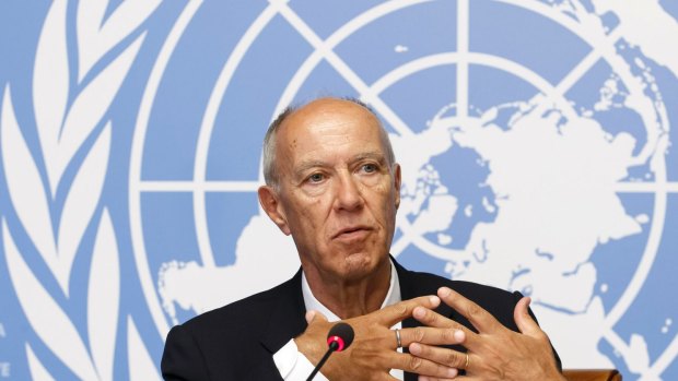 World Intellectual Property Organization head Francis Gurry at the UN in Genveva.