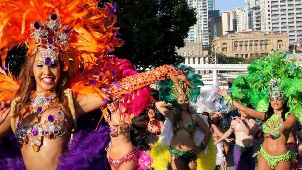 Latina dancers brought spectacular colour to the parade.