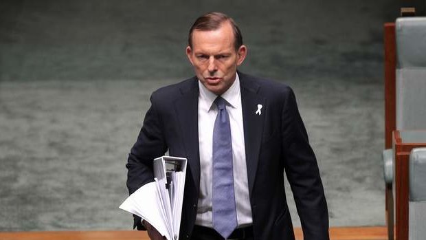 Prime Minister Tony Abbott arrives for Question Time on Tuesday. Photo: Alex Ellinghausen