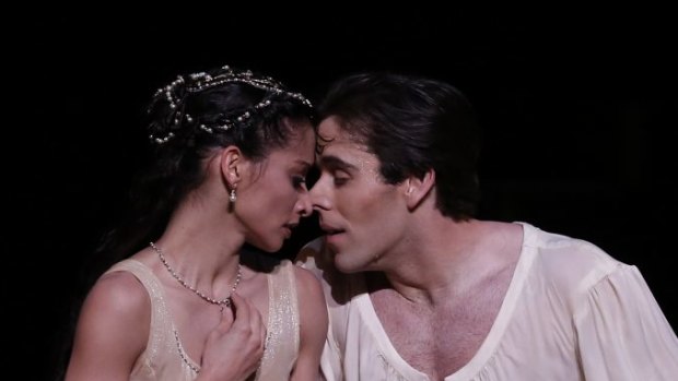 Connor Walsh and Karina Gonzalez in the Houston Ballet's Romeo and Juliet at Arts Centre Melbourne.