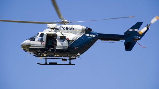 One of the WA Police helicopters in full flight.