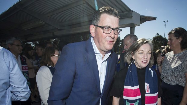 Daniel Andrews at the State Hockey and Netball Centre on Friday.