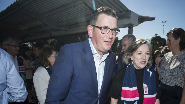 Daniel Andrews at the State Hockey and Netball Centre on Friday.