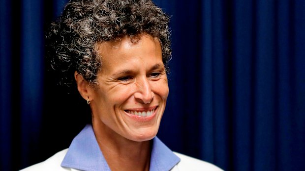 Bill Cosby accuser Andrea Constand smiles after Cosby was found guilty in his sexual assault retrial.