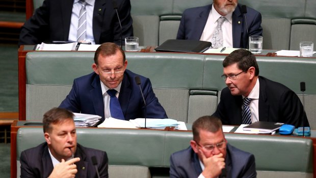 Tony Abbott and Kevin Andrews during question time on Wednesday.