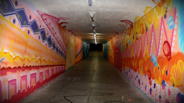Council has spent $30,000 on a mural in a tunnel that links Stephens Road and Colcheseter Street in South Bank.
