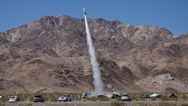 "Mad" Mike Hughes' home-made rocket launches.
