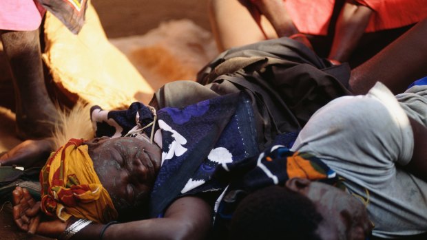 A female circumcision ceremony in Uganda, a tradition in some parts of the continent.