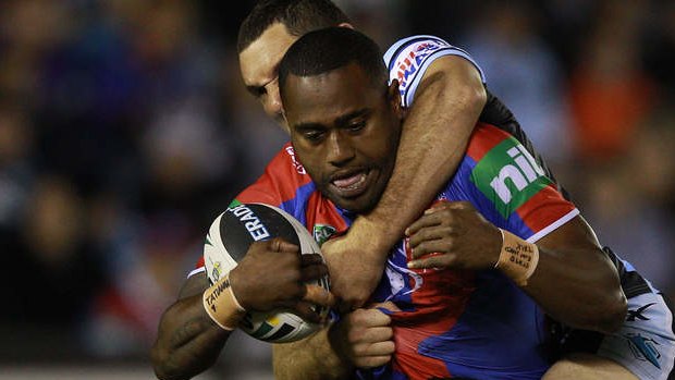 Constant threat: Newcastle's Akuila Uate.