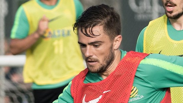 Making sacrifices: Josh Risdon will postpone his honeymoon if he makes the final squad for the World Cup in Russia. 