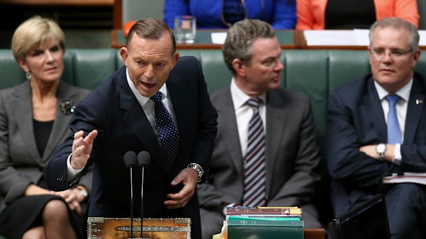 Prime Minister Tony Abbott during question time on Tuesday.