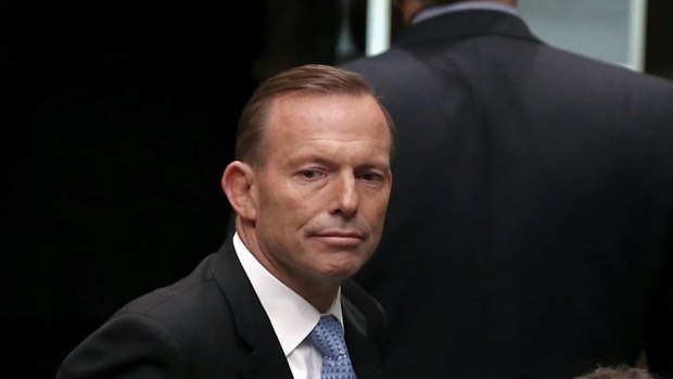 Prime Minister Tony Abbott departs Question Time on Thursday.
