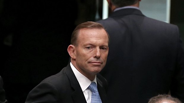 Prime Minister Tony Abbott departs Question Time on Thursday.