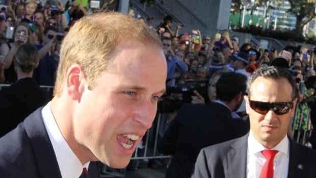 Prince William meeting fans at South Bank.