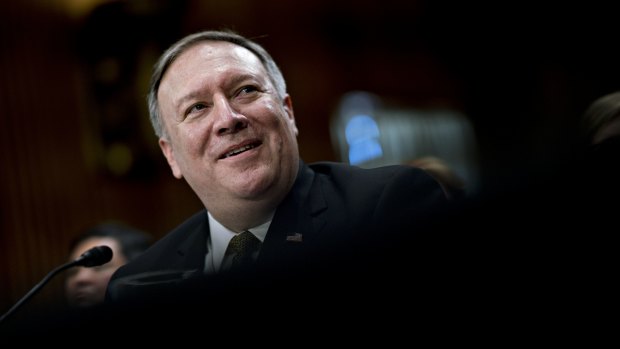 Michael Pompeo, now US secretary of state, during a Senate Foreign Relations Committee confirmation hearing in Washington.