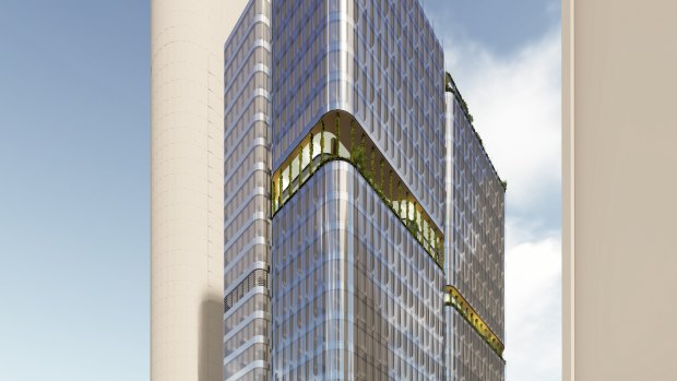 Render of the proposed tower at 627 Chapel Street, South Yarra.