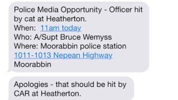 From Victoria Police Media today. Naughty kitty.