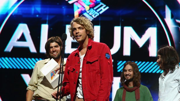 Tame Impala accept the ARIA for Album of the Year.