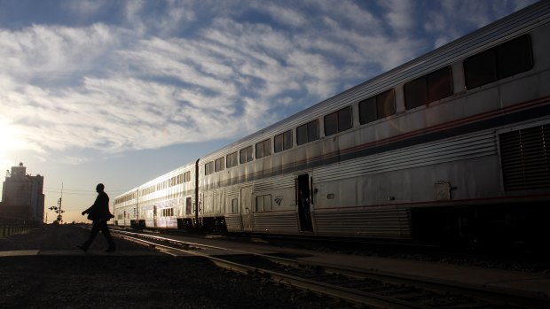 A California Zephyr train runs between Chicago and San Francisco.