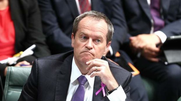 Opposition Leader Bill Shorten  during question time. Photo: Alex Ellinghausen