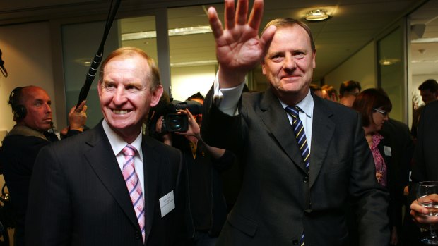 David Murray with then Treasurer Peter Costello at the launch of the Future Fund.