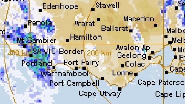 The rain is coming in from the west - expected to hit as hail this afternoon.