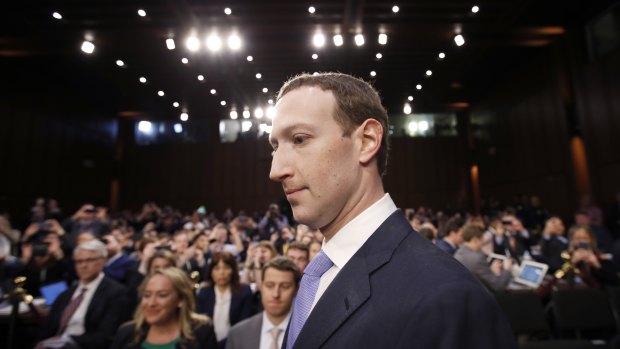 Facebook CEO Mark Zuckerberg arrives to testify before a joint hearing of Congress.