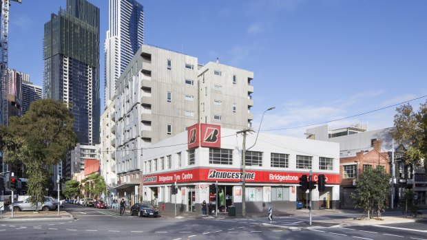 The two-level Bridgestone Tyre Centre at 81-89 Bouverie Street in Carlton sold for $10.65 million.