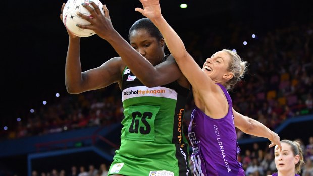On fire: Jhaniele Fowler is the form shooter in Super Netball.