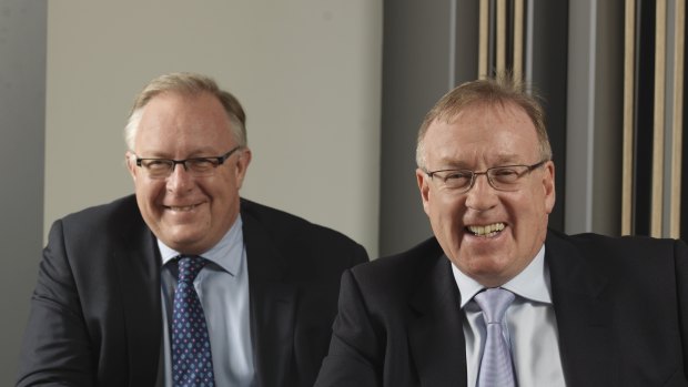 David Hornery (left) and Joseph Healy launch Judo in Melbourne on Tuesday. 