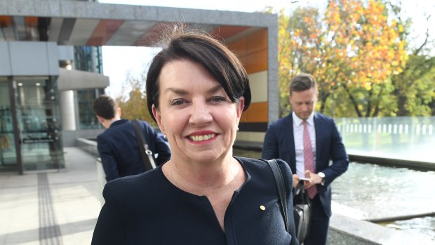 Anna Bligh, head of the Australian Banking Association, leaves the banking royal commission. 