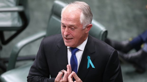 Prime Minister Malcolm Turnbull during question time on Wednesday.