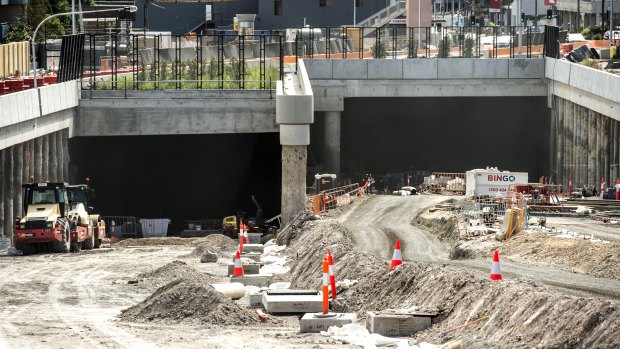 Parramatta Road at Ashfield showing the new Westconnex Tunnel.